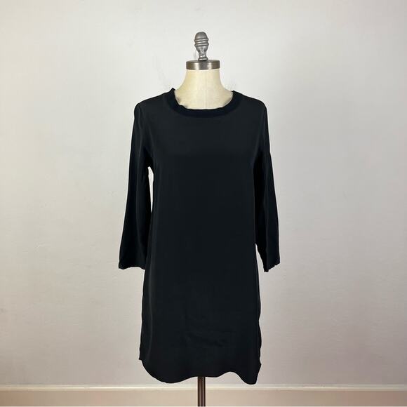 Aritzia Dresses & Skirts - Aritzia Wilfred Black Silk Long Sleeve Shirt Dress